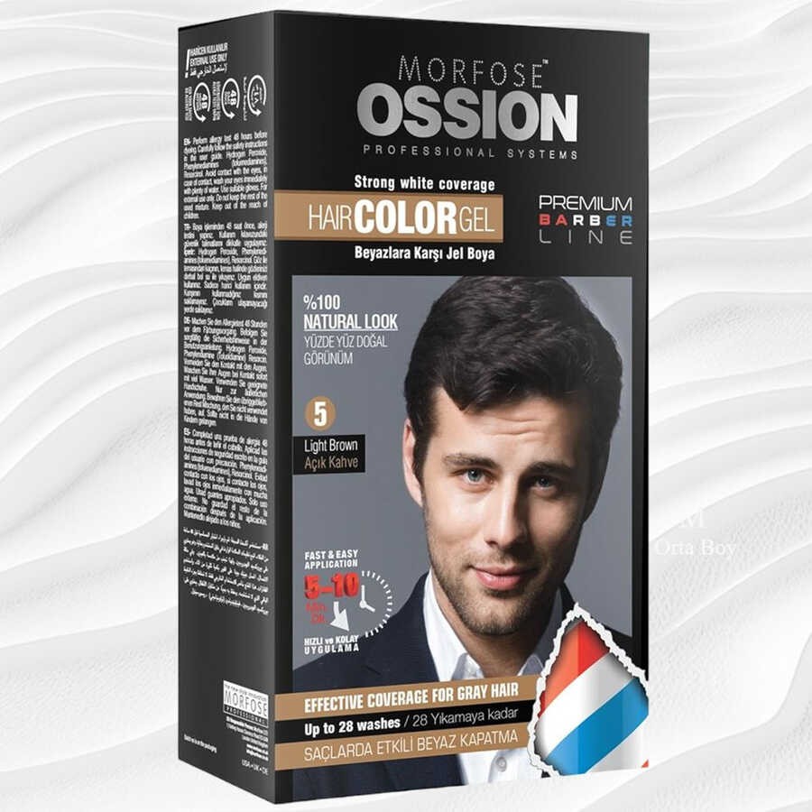 Ossion Premium Barber Erkek Saç Boyası Light Brown No: 5