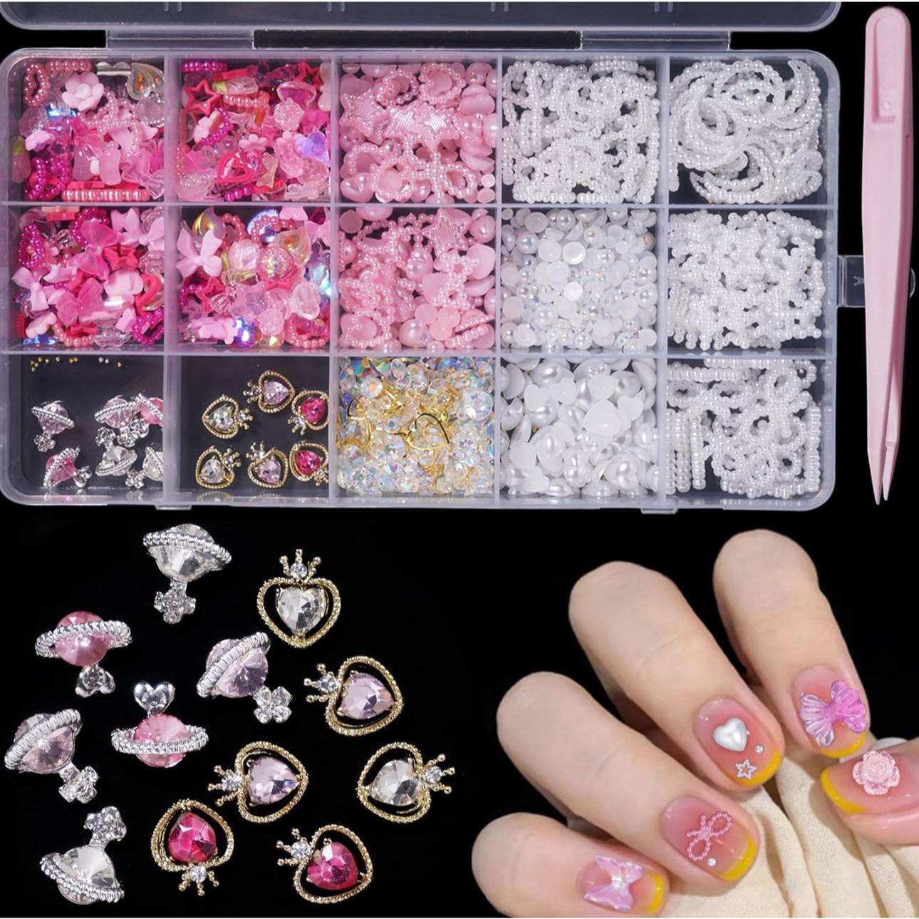 15 Farklı Çeşit 3D Tırnak Süsleri Tırnak Charm Nail Charms Nail Art Objeleri Tırnak Süs
