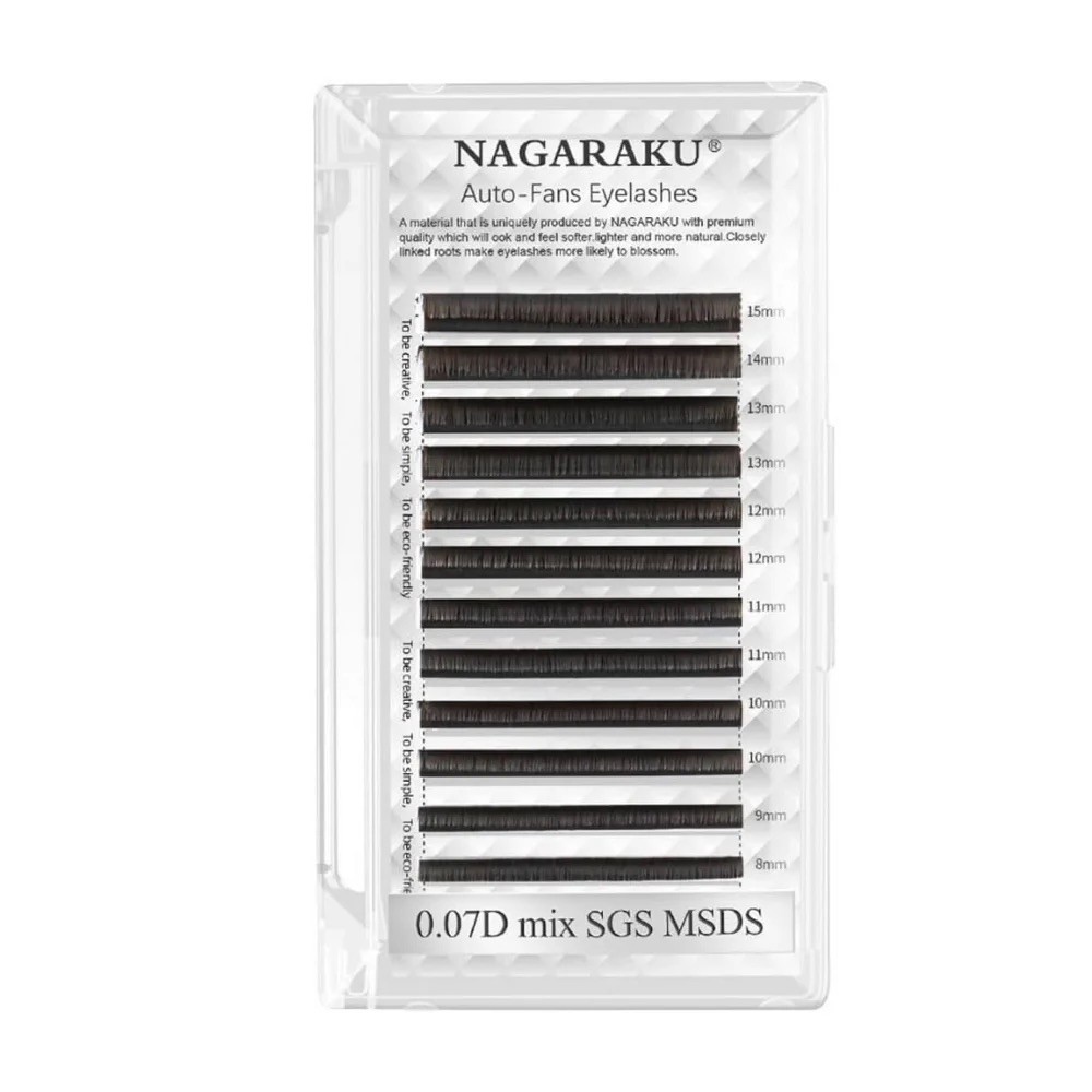 NAGARAKU İPEK KİRPİK ÇEK BIRAK AUTO-FAN 0.07 D KIVRIM MİX