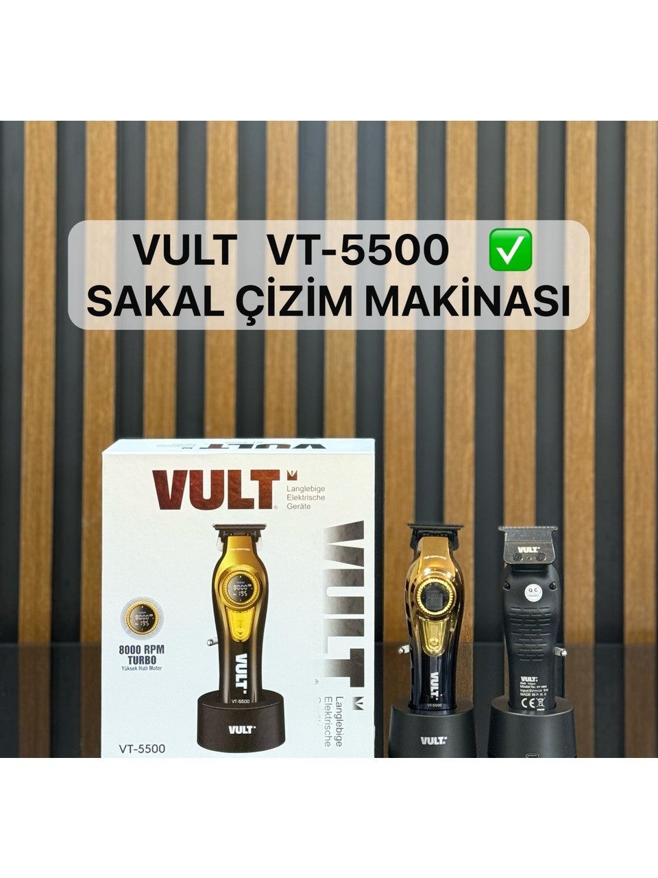 VT-5500 Profesyonel Sakal Traş Makinesi Çizim ve Ense Makinesi Diğital Göstergeli ve Kademeli