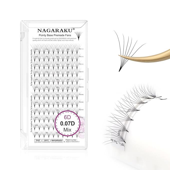 NAGARAKU 6D VOLÜME MIX İPEK KİRPİK 0.07 KALINLIK D KIVRIM 8-15 MM