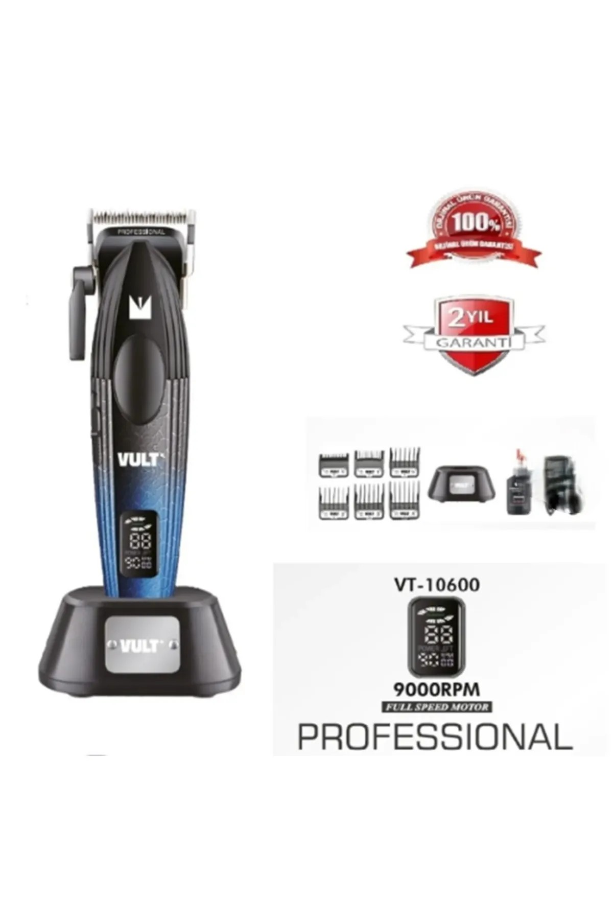 vt-10600 profesyonel saç sakal traş makinesi diğital göstergeli ve kademeli