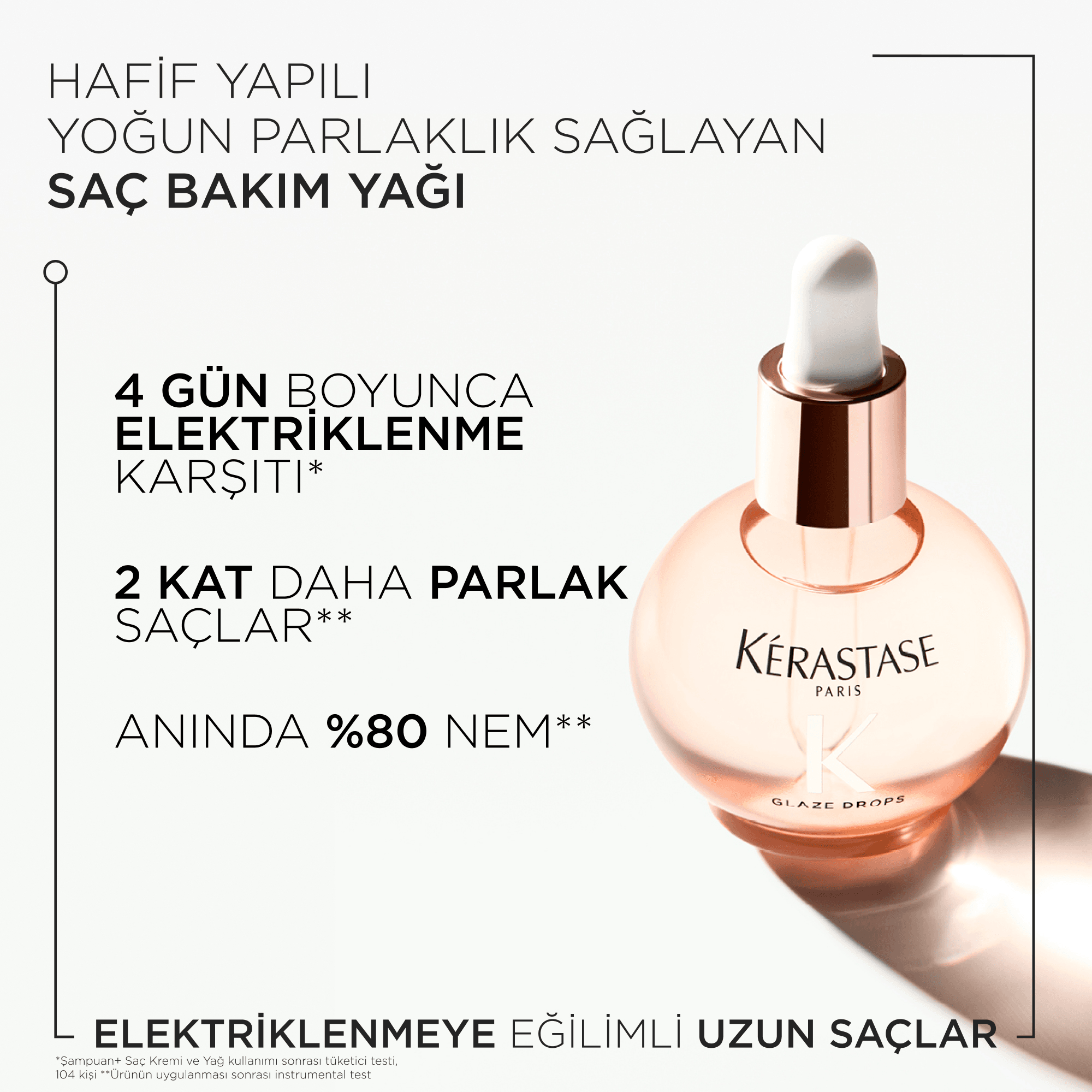 Kerastase Gloss Absolu Glaze Drops Elektriklenmeye Eğilimli Saçlar İçin Saç Bakım Yağı 45 ml