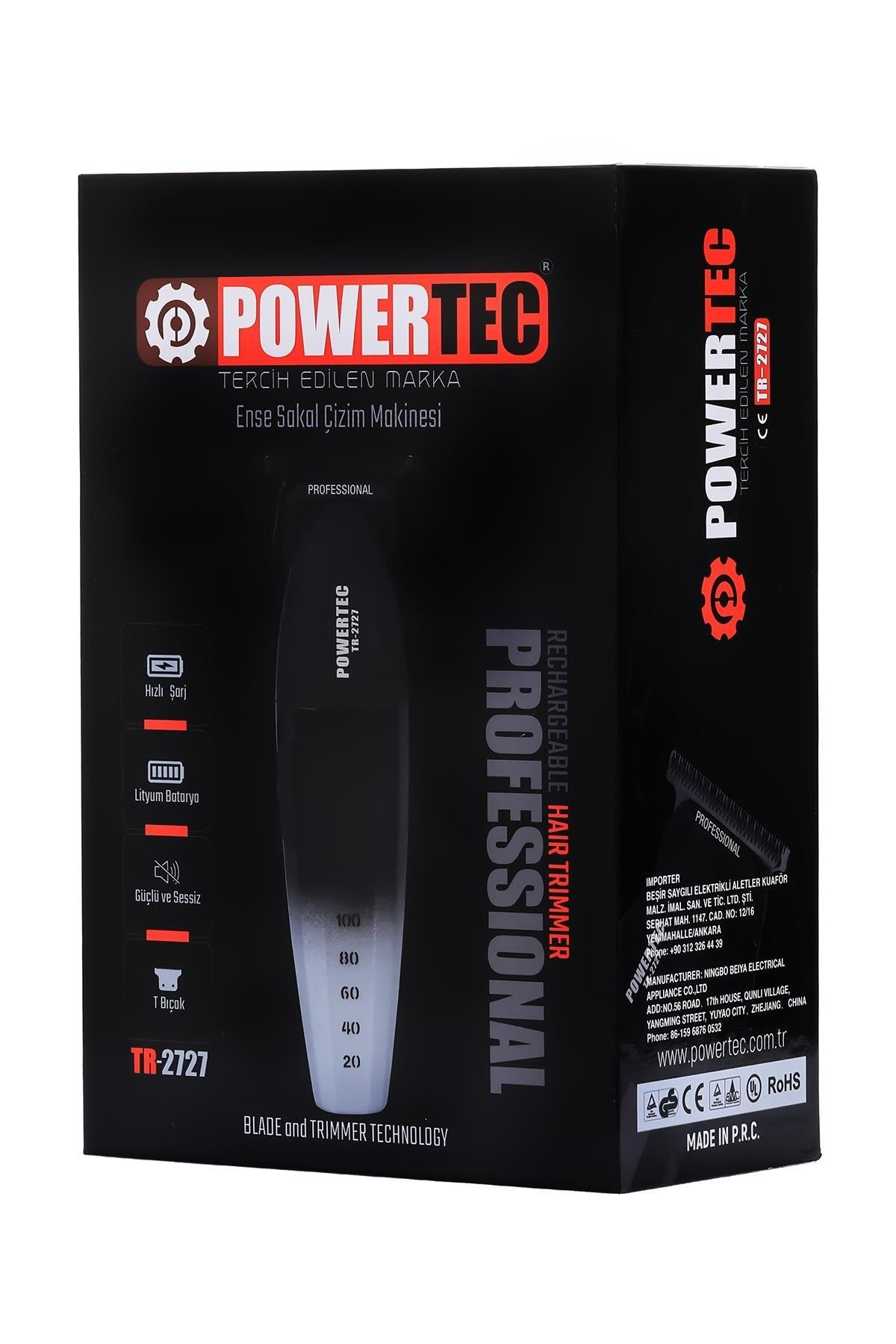  Powertec TR-2727 Siyah Saç Sakal Tıraş Makinesi