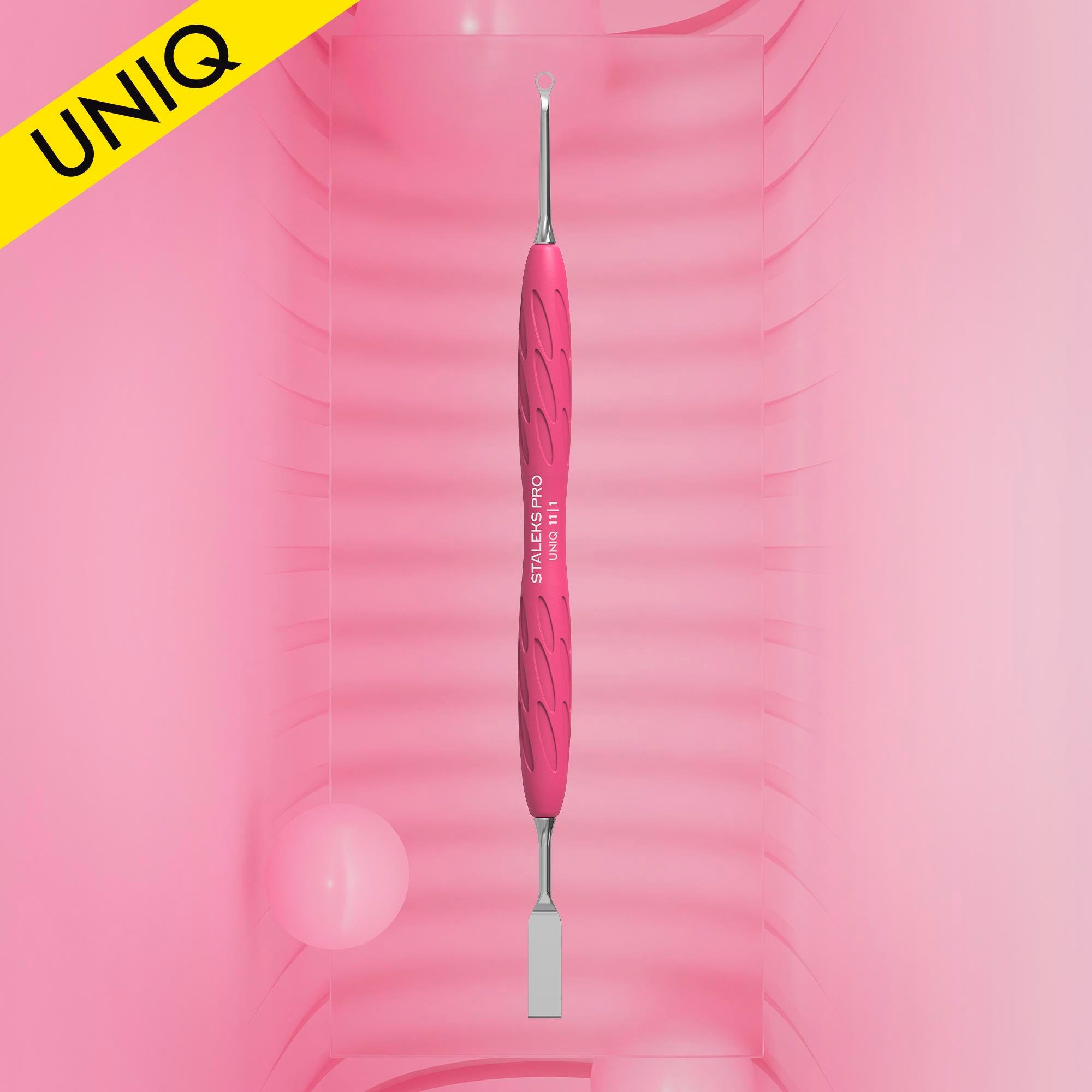 Staleks ''Gummy'' UNIQ 11 TYPE 1 Silikon Saplı Tırnak Eti İtici (Dar Düz İtici + Halka)