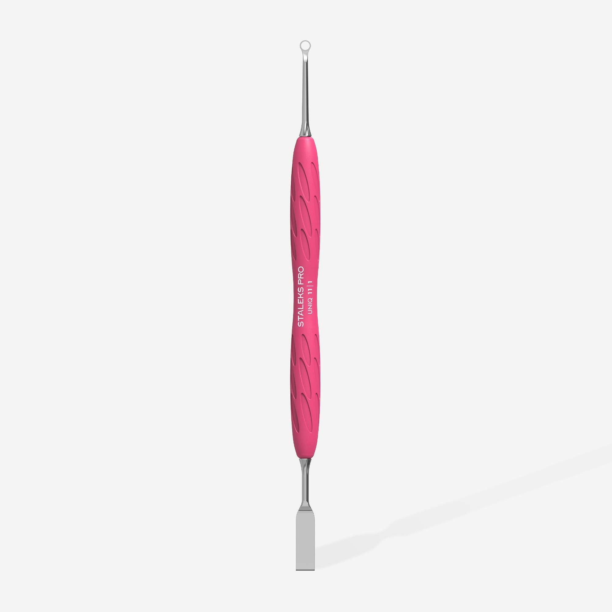 Staleks ''Gummy'' UNIQ 11 TYPE 1 Silikon Saplı Tırnak Eti İtici (Dar Düz İtici + Halka)