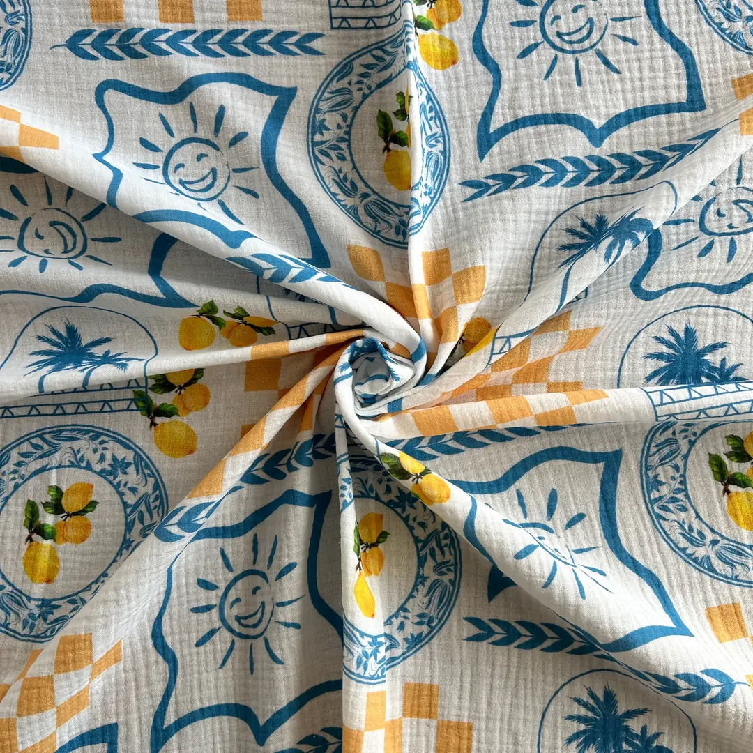 Toptan Müslin Kumaş / Yaz Desenli / DRY - 168