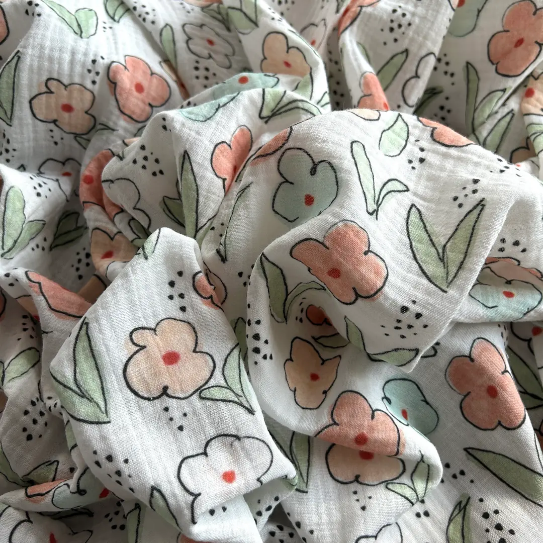 Toptan Müslin Kumaş / Çiçek Desenli / DRY - 170