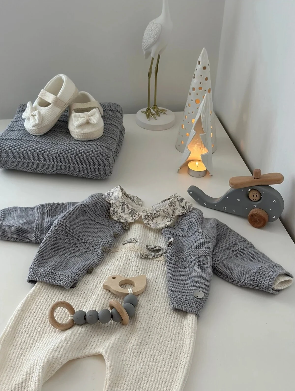 Kız Bebek 6'lı Hediye Seti | Yenidoğan & Bebek Giyim - Gri