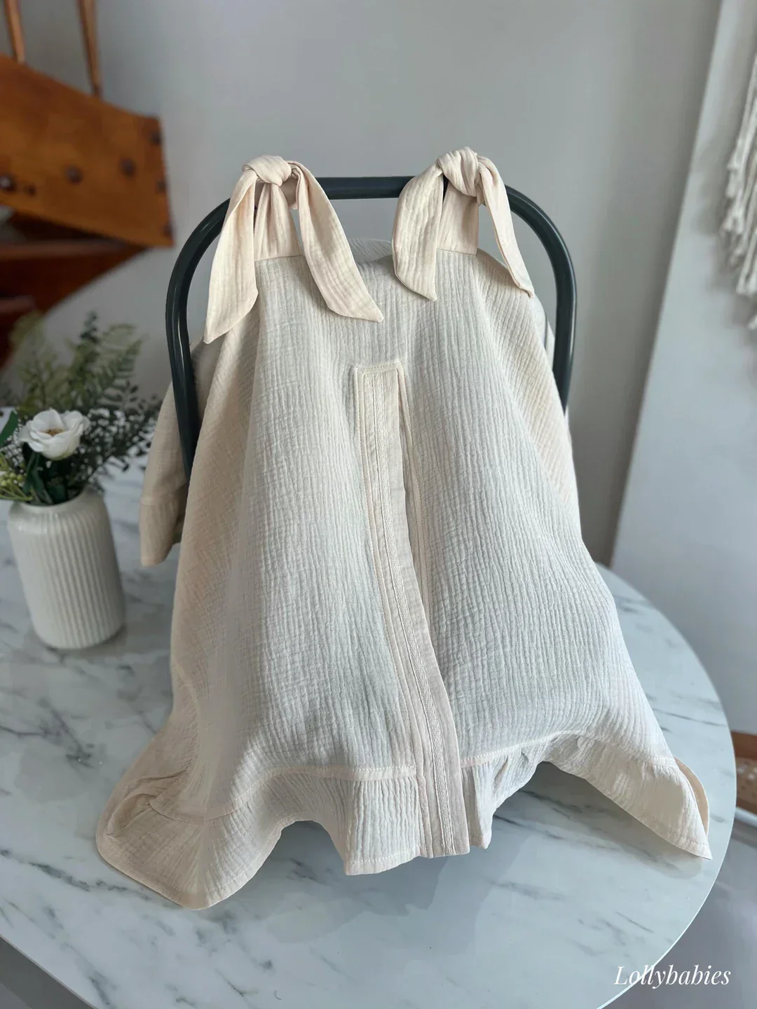 Müslin Puset Örtüsü | Bebek Aksesuarları - Krem