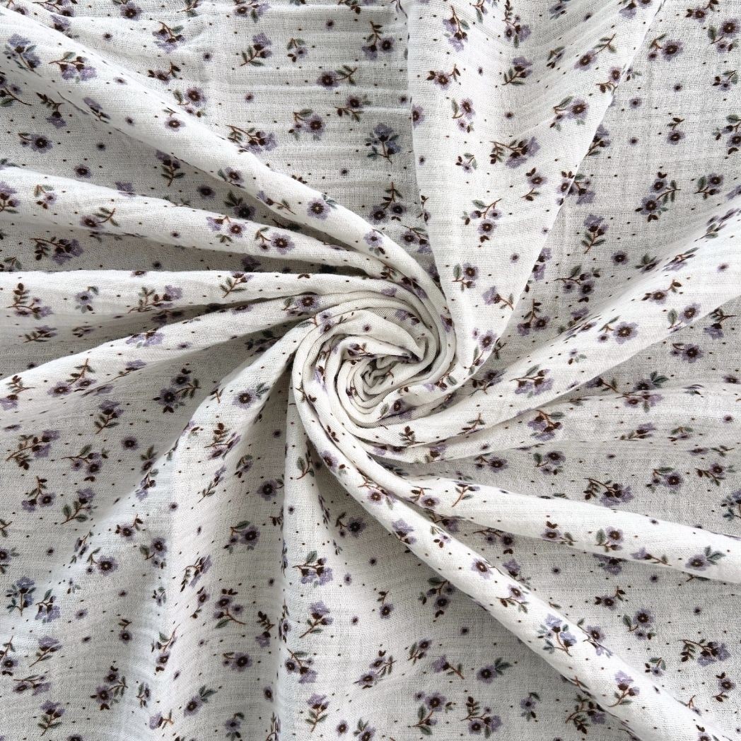 Çift Kat Müslin Kumaş / Çıtır Çiçek Desenli / DRY 225