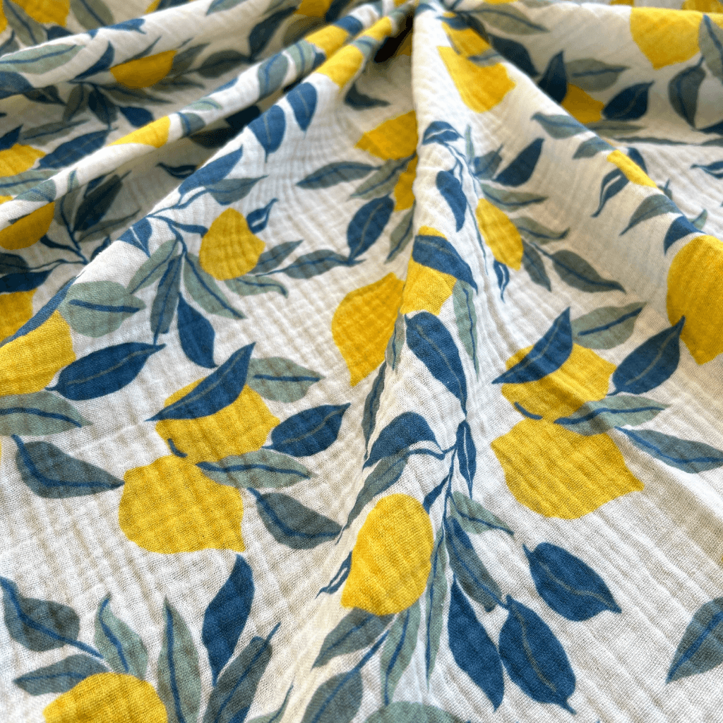 Lemon Pattern Double Layer Cotton Muslin Fabric / DRY 139 
