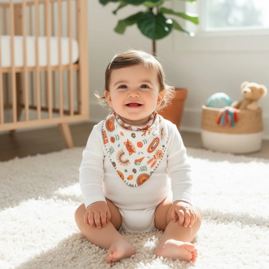 Çok Amaçlı Desenli 4N1 Müslin Önlük / Omuz Bezi - Çocuk Figürlü