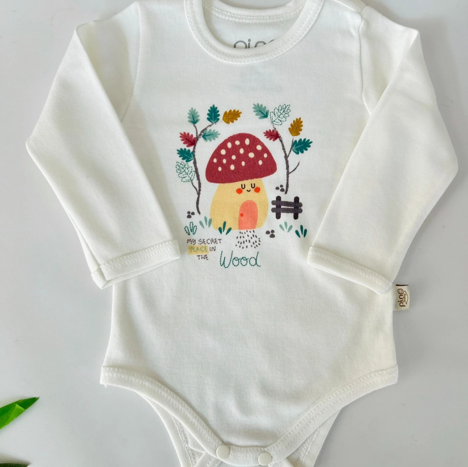 Mantar Desenli Uzun Kollu Bebek Body | Yenidoğan & Bebek Giyim