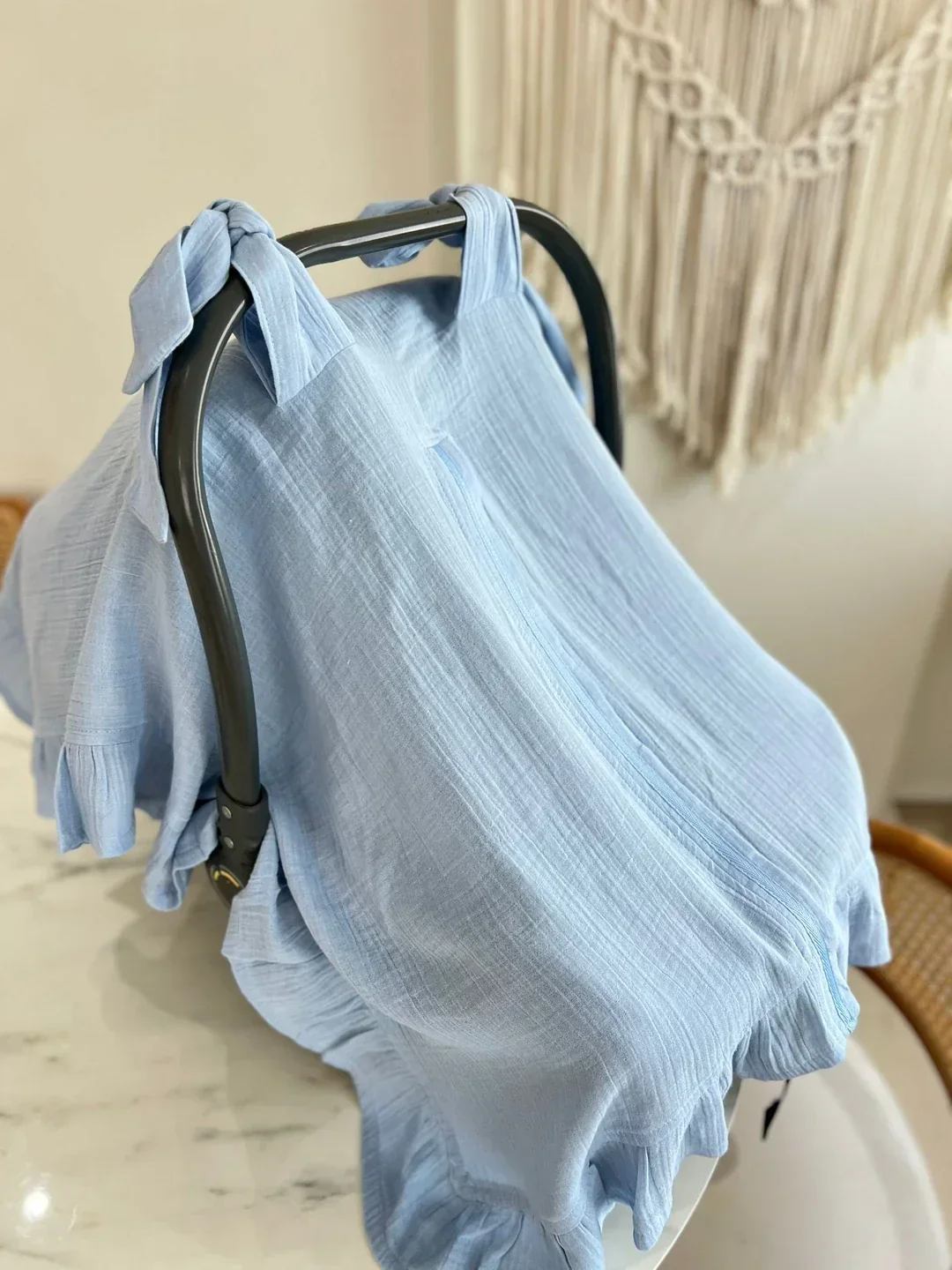 Müslin Puset Örtüsü | Bebek Aksesuarları - Mavi