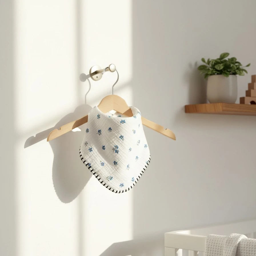 Çok Amaçlı Desenli 4N1 Müslin Önlük / Omuz Bezi - Mavi Çıtır Çiçek