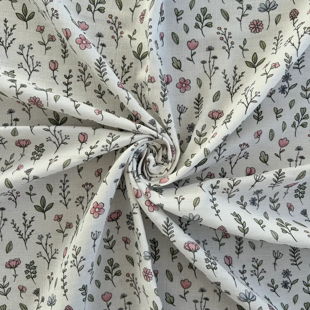 Toptan Müslin Kumaş / Çıtır Çiçek Desenli / DRY - 187