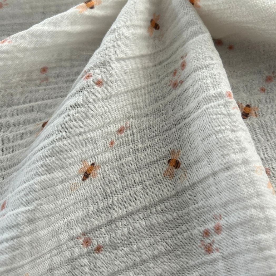 Çift Kat Müslin Kumaş / Arı Desenli / DRY 220