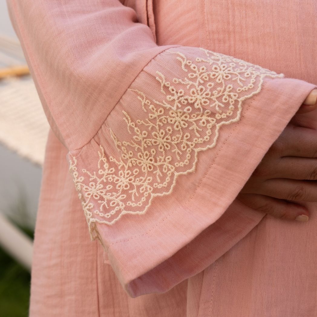 Pijama Takımı | Lohusa Takımı | Prenses Serisi - Pudra