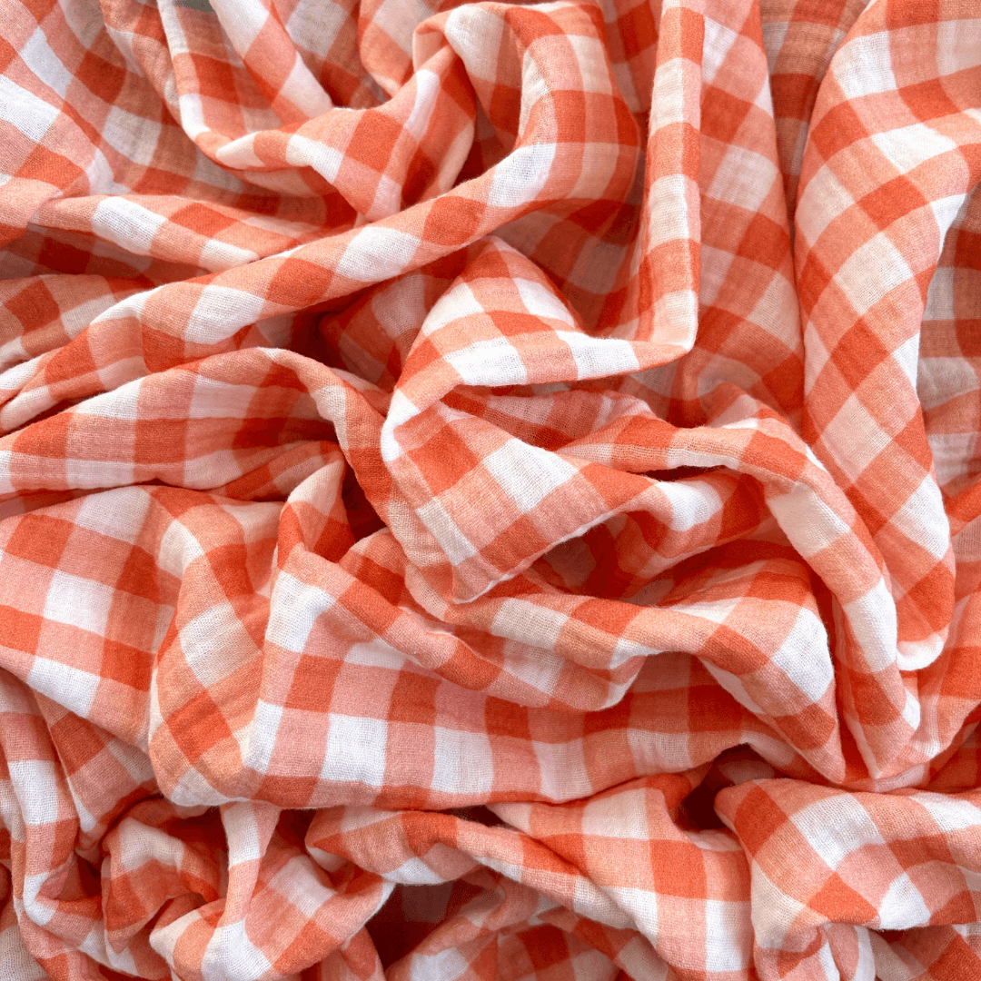 Plaid Pattern Double Layer Cotton Muslin Fabric / DRY 126 
