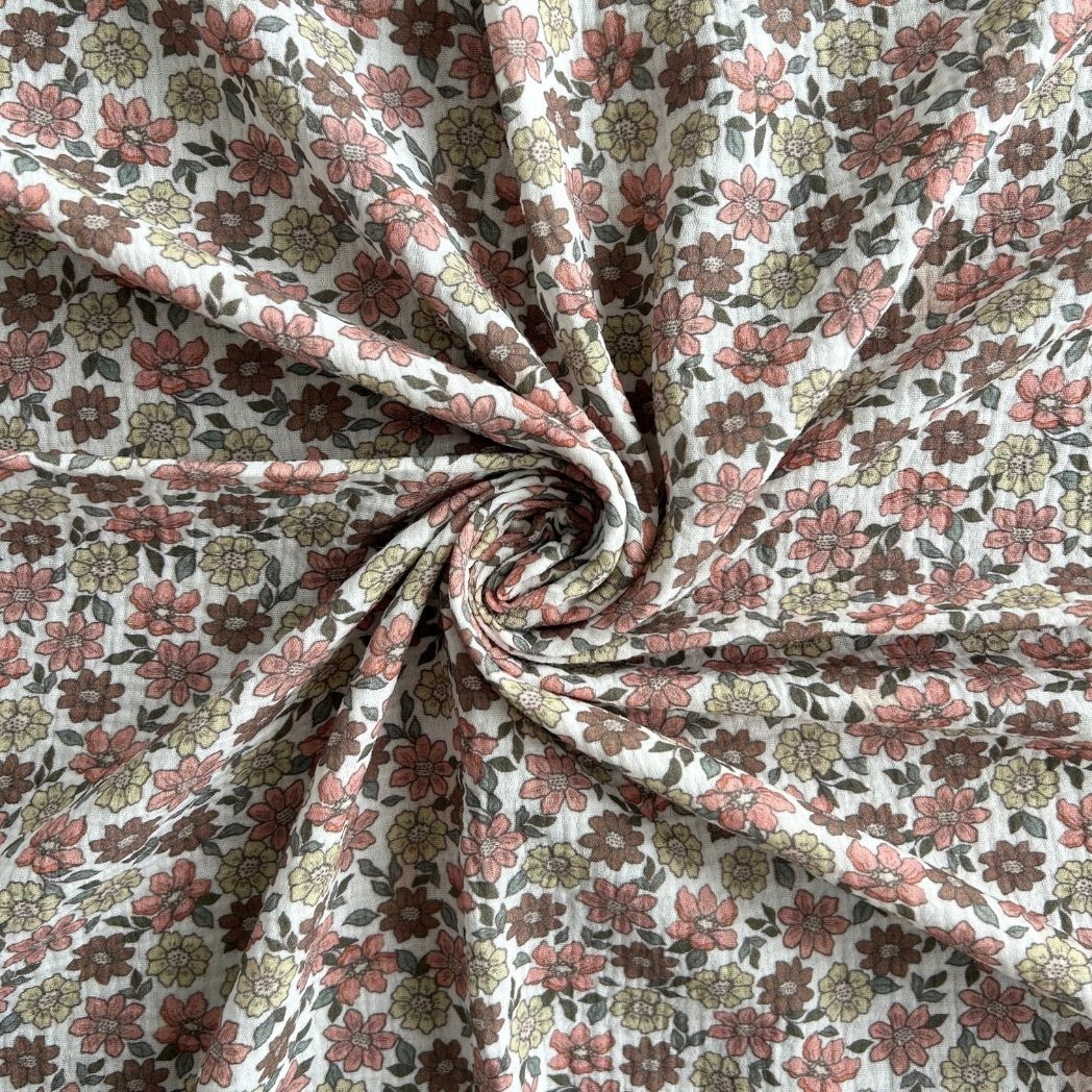 Double Layer Muslin Fabric / Floral Pattern / DRY 227