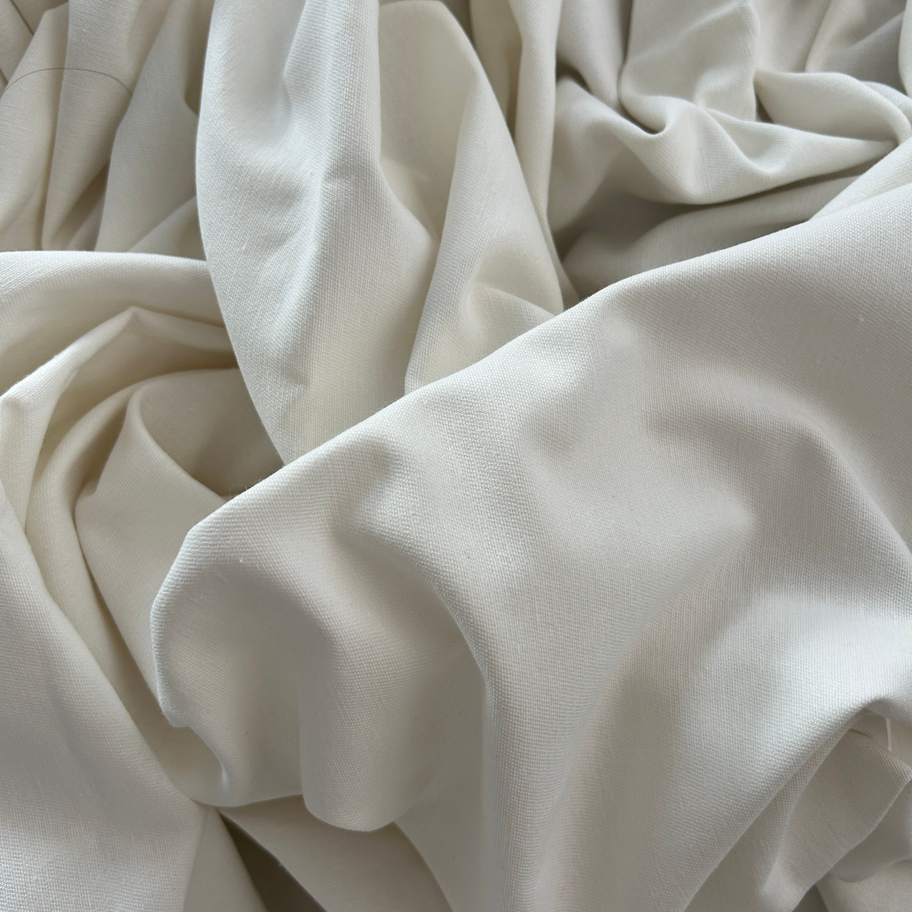 Cotton Gabardine Fabric / White Base - Non-Stretch