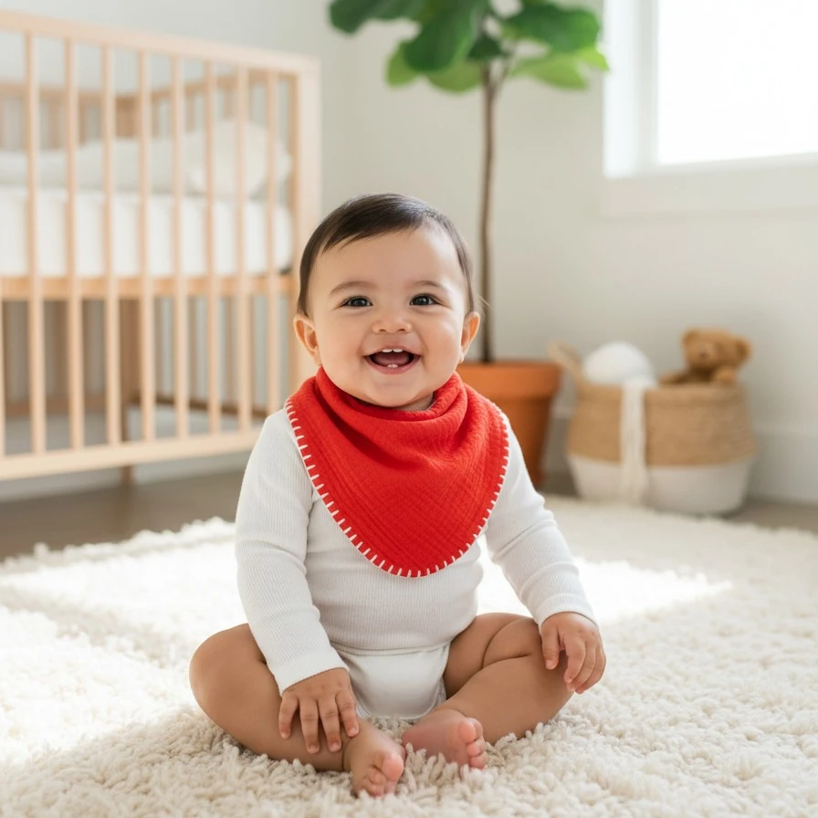 Çok Amaçlı 4N1 Müslin Bebek Önlük - Turuncu