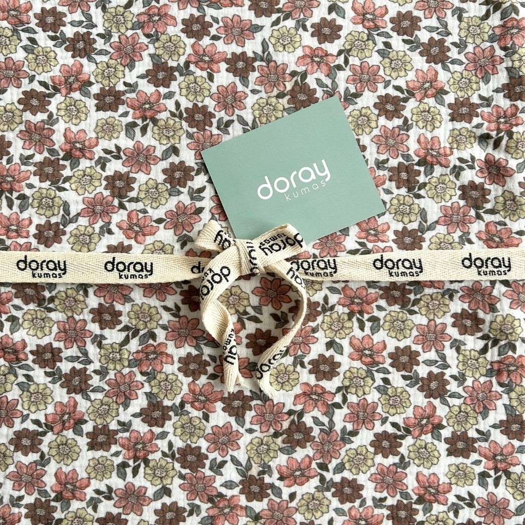 Double Layer Muslin Fabric / Floral Pattern / DRY 227