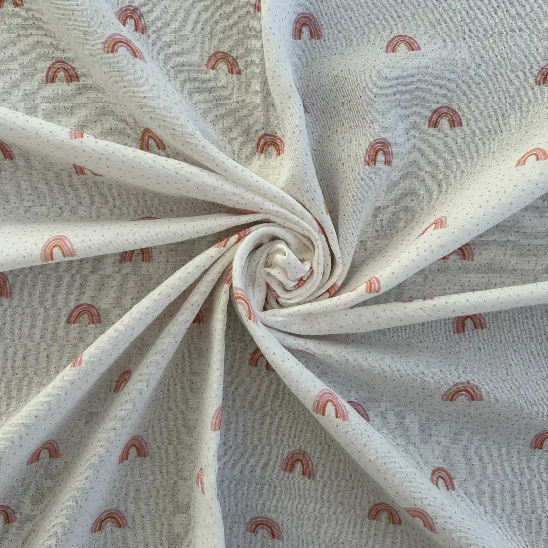Toptan Müslin Kumaş / Bebek / Gökkuşağı Desenli / DRY - 203