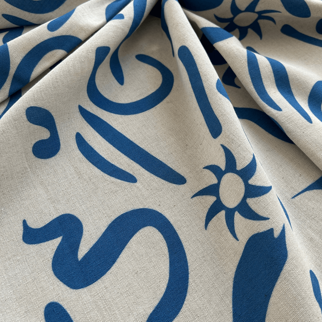 Abstract Pattern Viscose Linen Fabric / DRY - 164 
