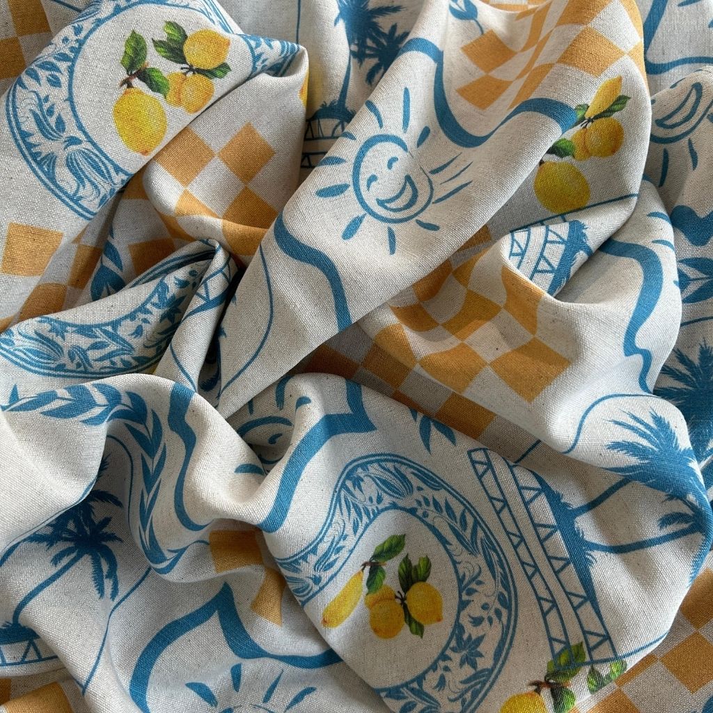 Toptan Viskon Keten Kumaş / Yaz Temalı / DRY - 168