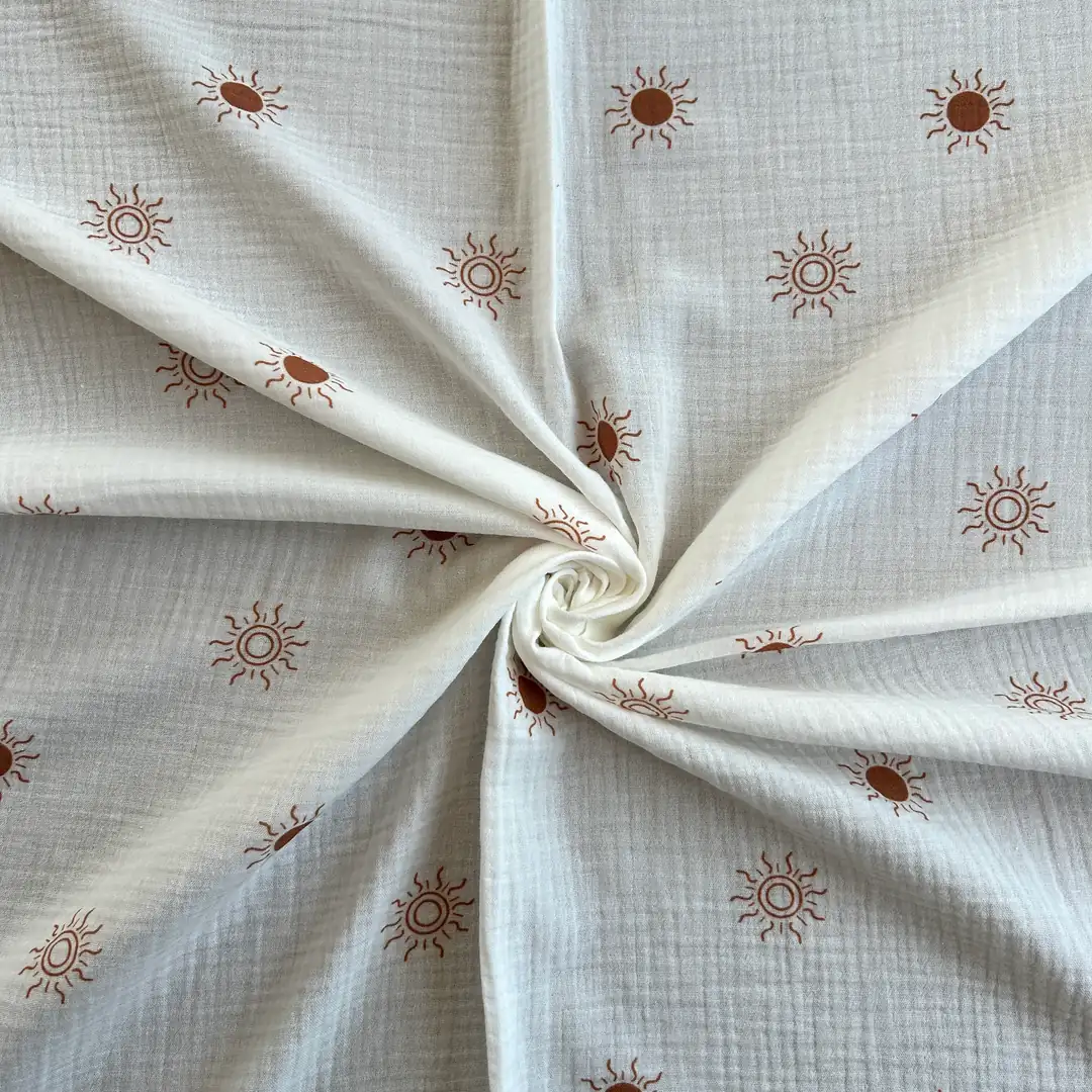 Toptan Müslin Kumaş / Güneş Desenli / DRY - 156