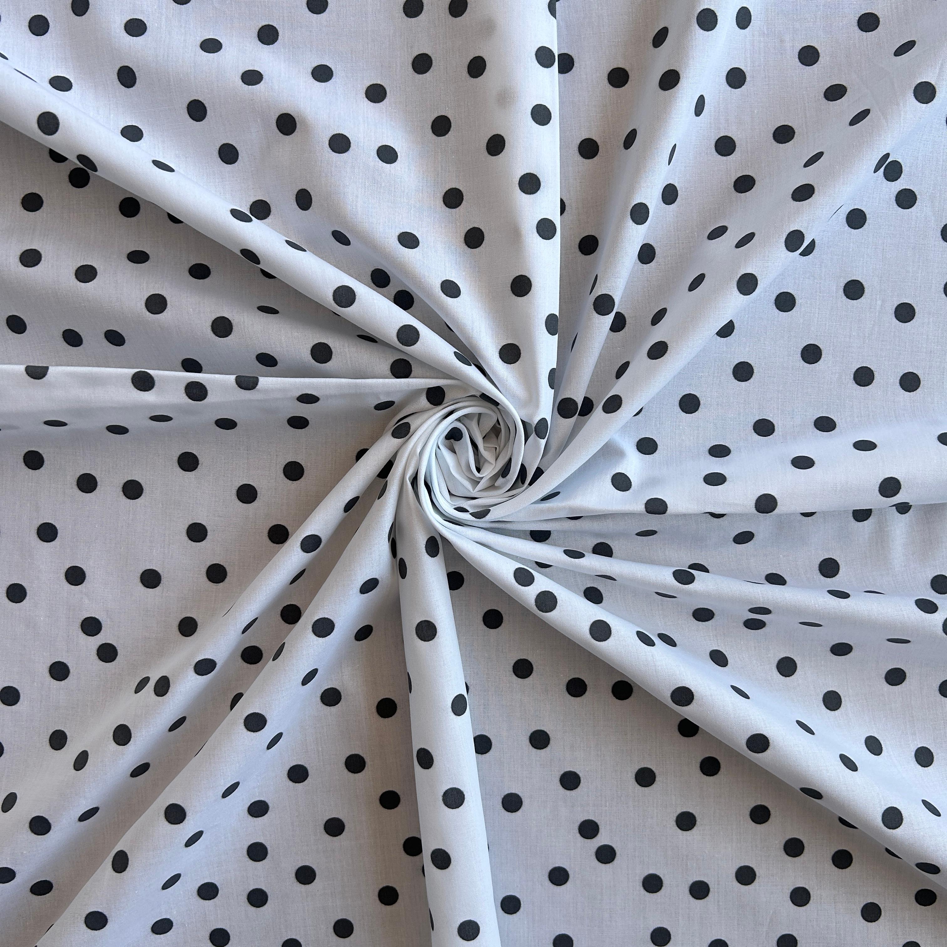 Cotton Poplin Fabric with Small Polka Dot Pattern / DRY 159 
