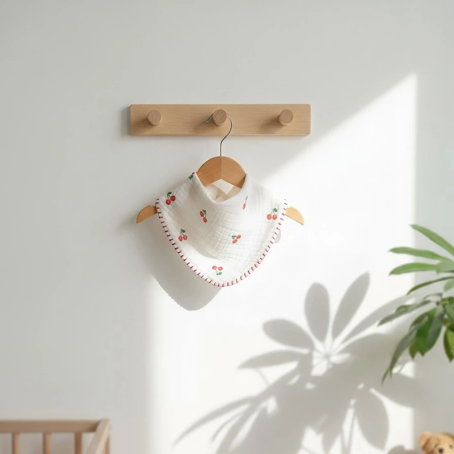 Çok Amaçlı Desenli 4N1 Müslin Önlük / Omuz Bezi - Kiraz