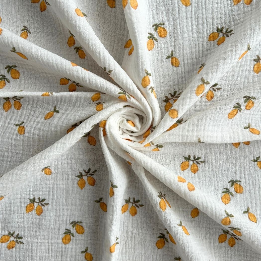 Toptan Müslin Kumaş / Limon Desenli / DRY - 226v1