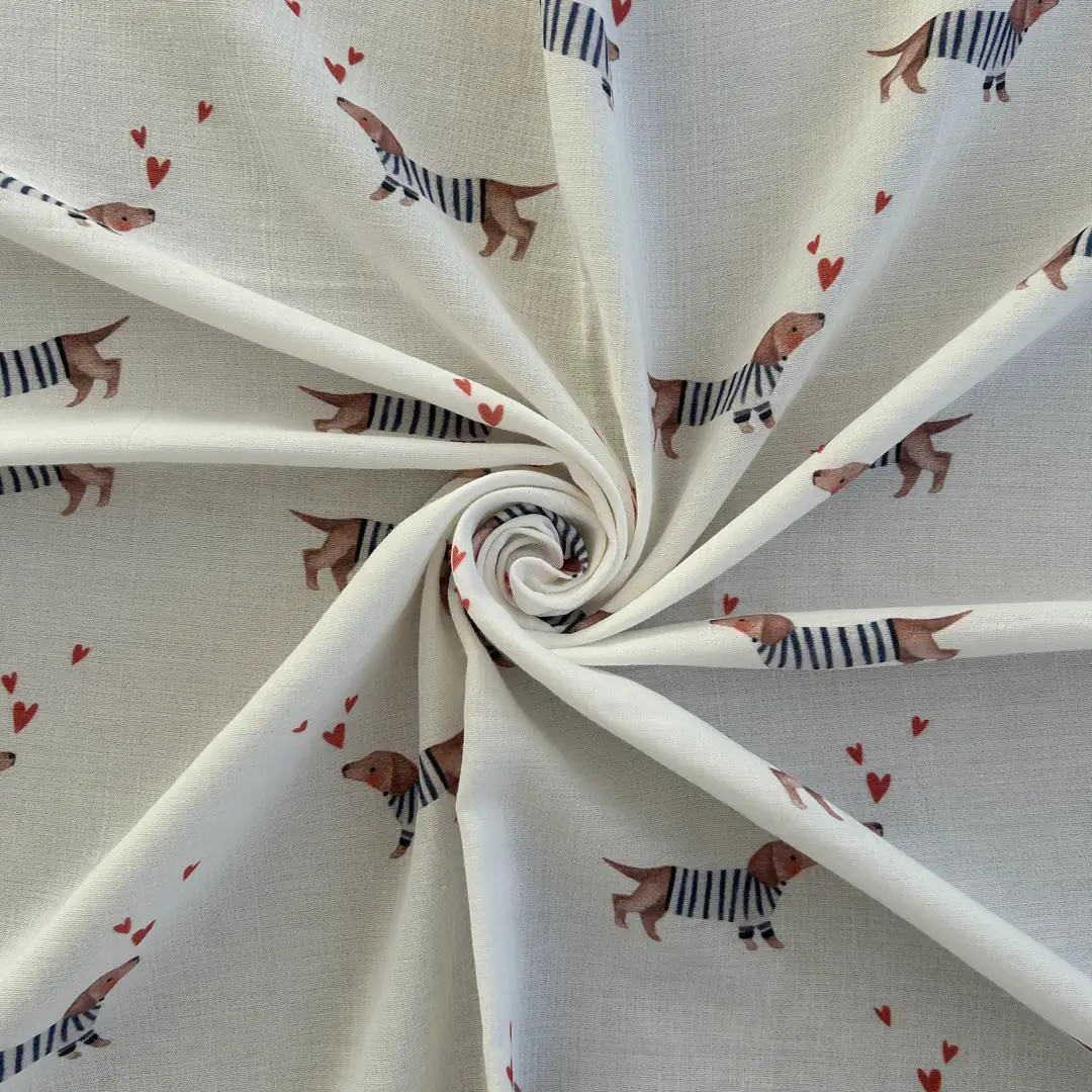 Toptan Müslin Kumaş / Bebek / Köpek Desenli  / DRY - 193