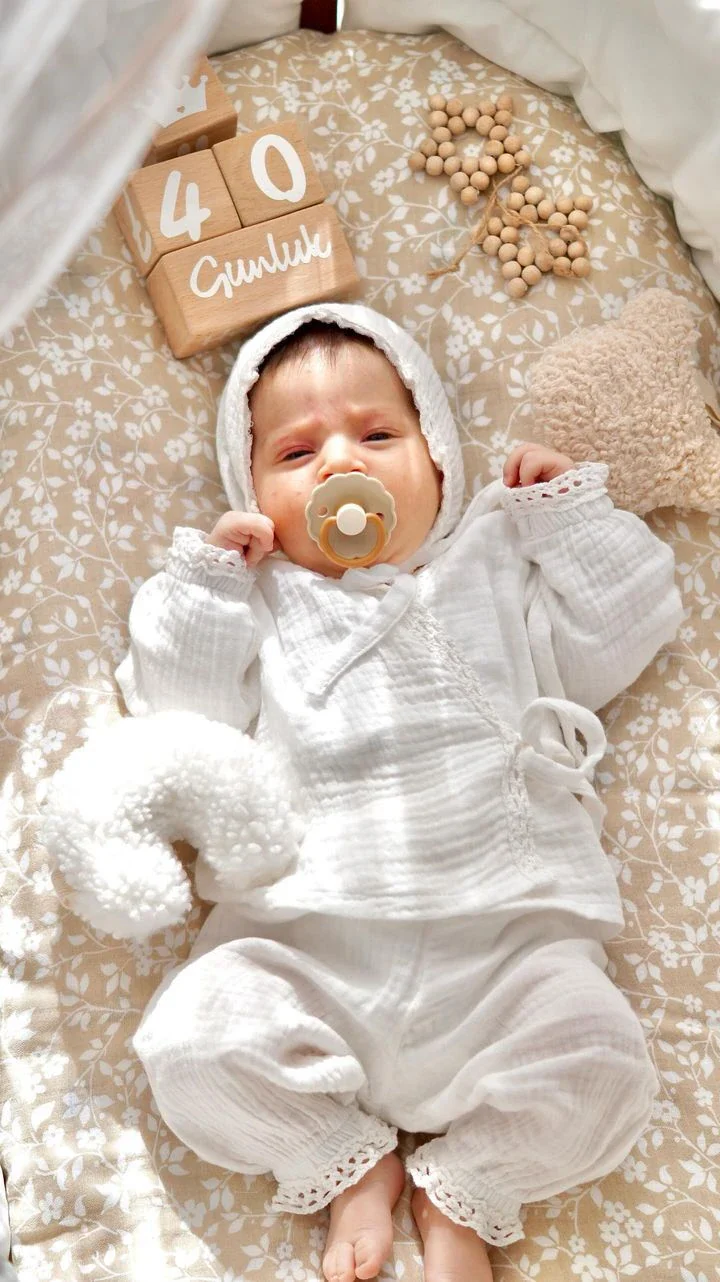 Kız Bebek Müslin Alt Üst Takım 3'lü Set | Yenidoğan & Bebek Giyim - Beyaz