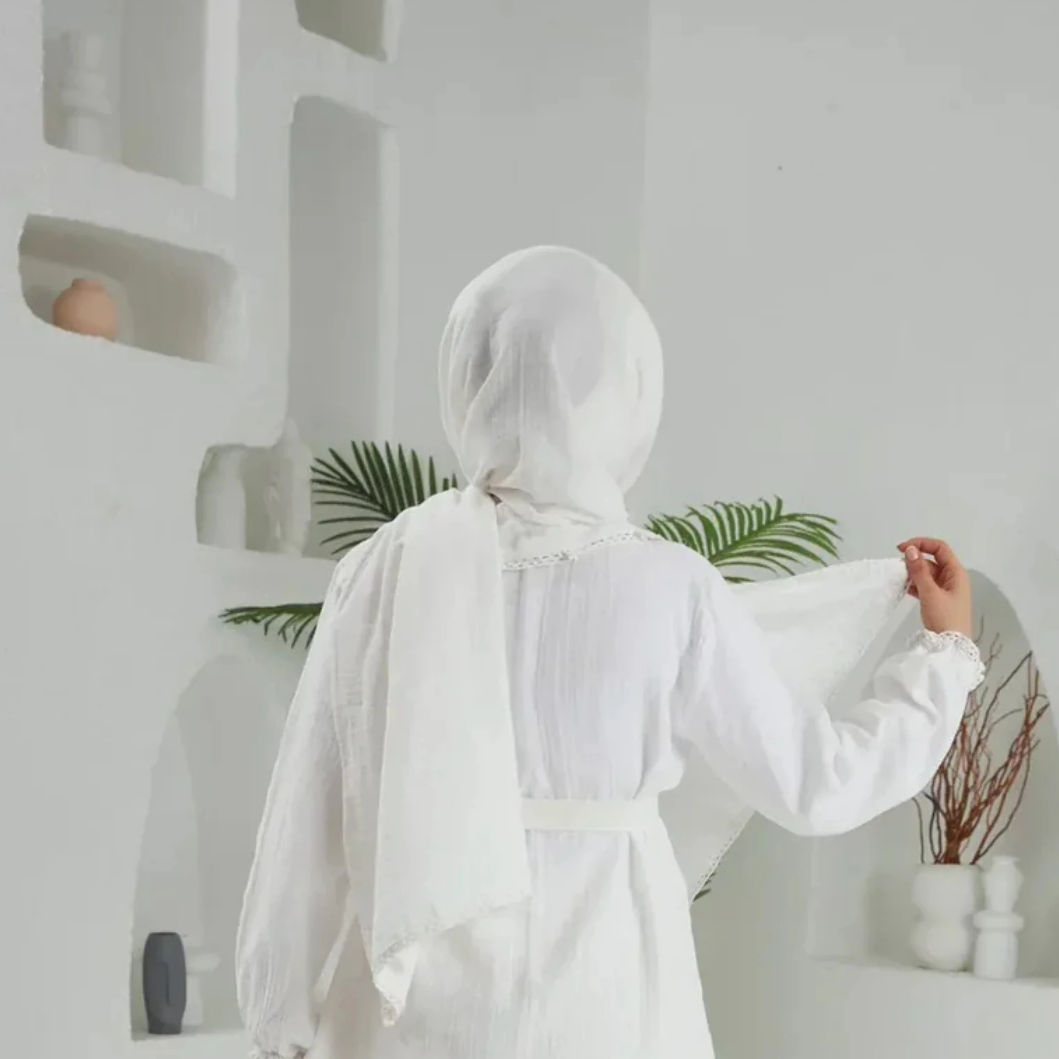 Pamuk Müslin Şal | Hafif ve Nefes Alan Kumaş | DLB 1022 - Ekru