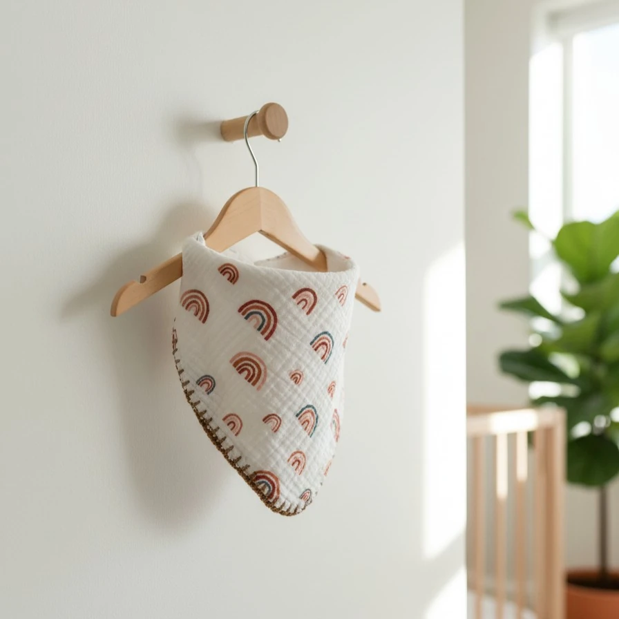 Çok Amaçlı Desenli 4N1 Müslin Önlük / Omuz Bezi - Gökkuşağı