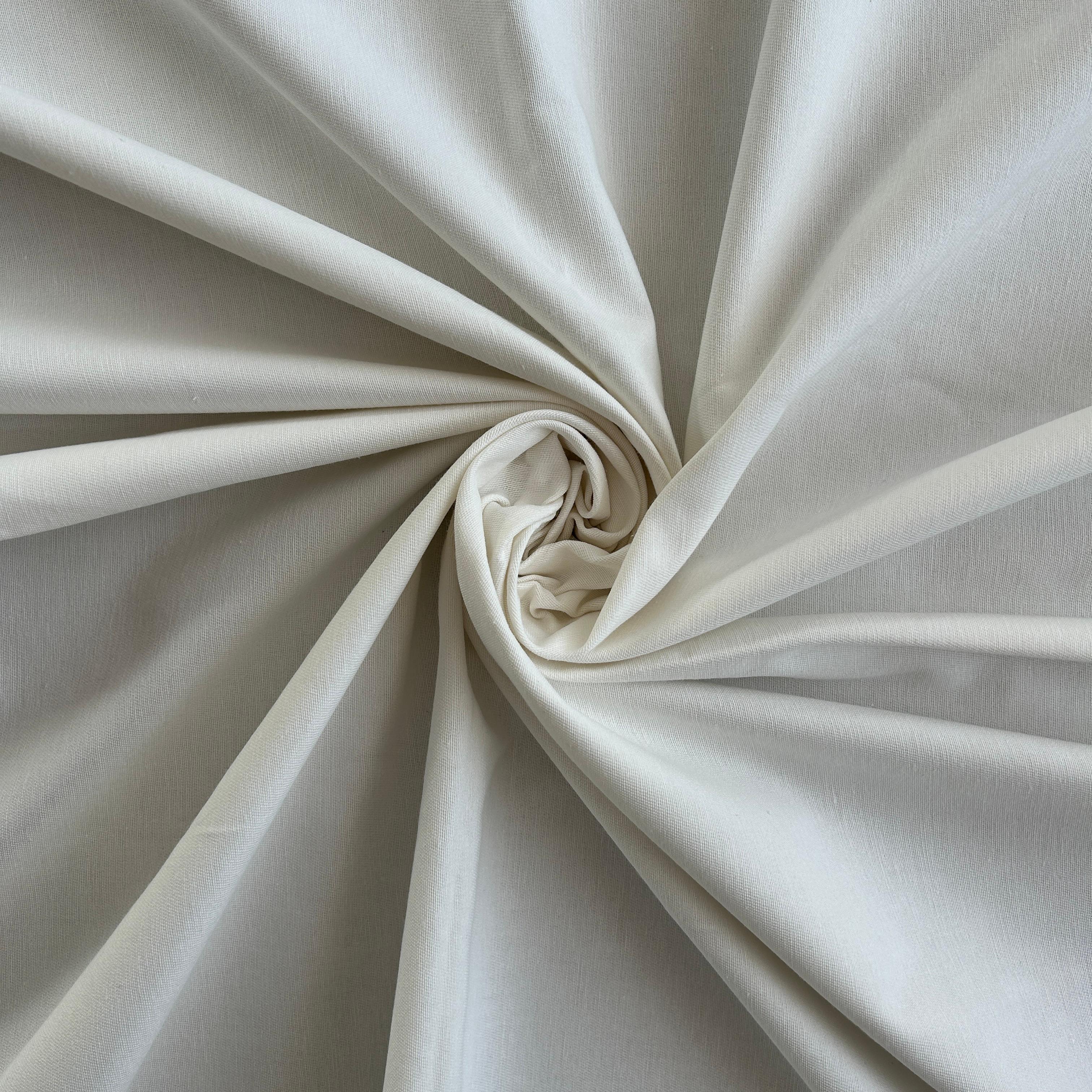 Cotton Gabardine Fabric / White Base - Non-Stretch