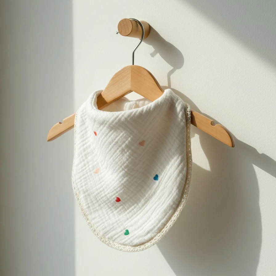 Çok Amaçlı Mama Önlüğü / Müslin Önlük / Omuz Bezi - Kalp Desenli DRY - 148