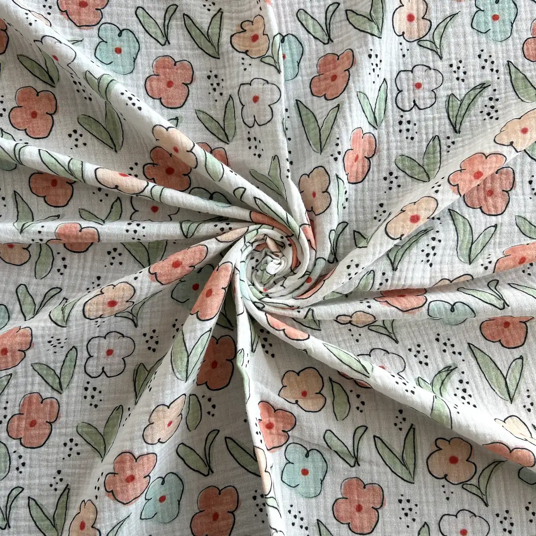 Toptan Müslin Kumaş / Çiçek Desenli / DRY - 170