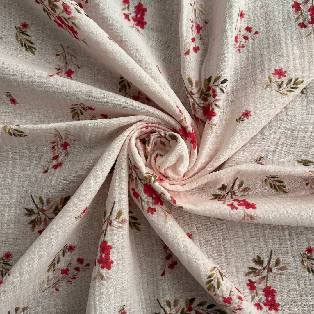 Toptan Müslin Kumaş / Çiçek Desenli / DRY - 211
