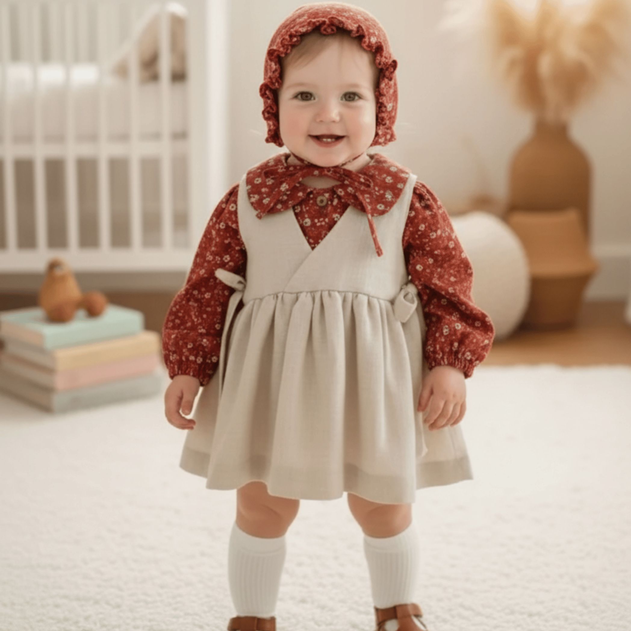 Kız Bebek Çiçek Desenli Elbise | Bebek Giyim