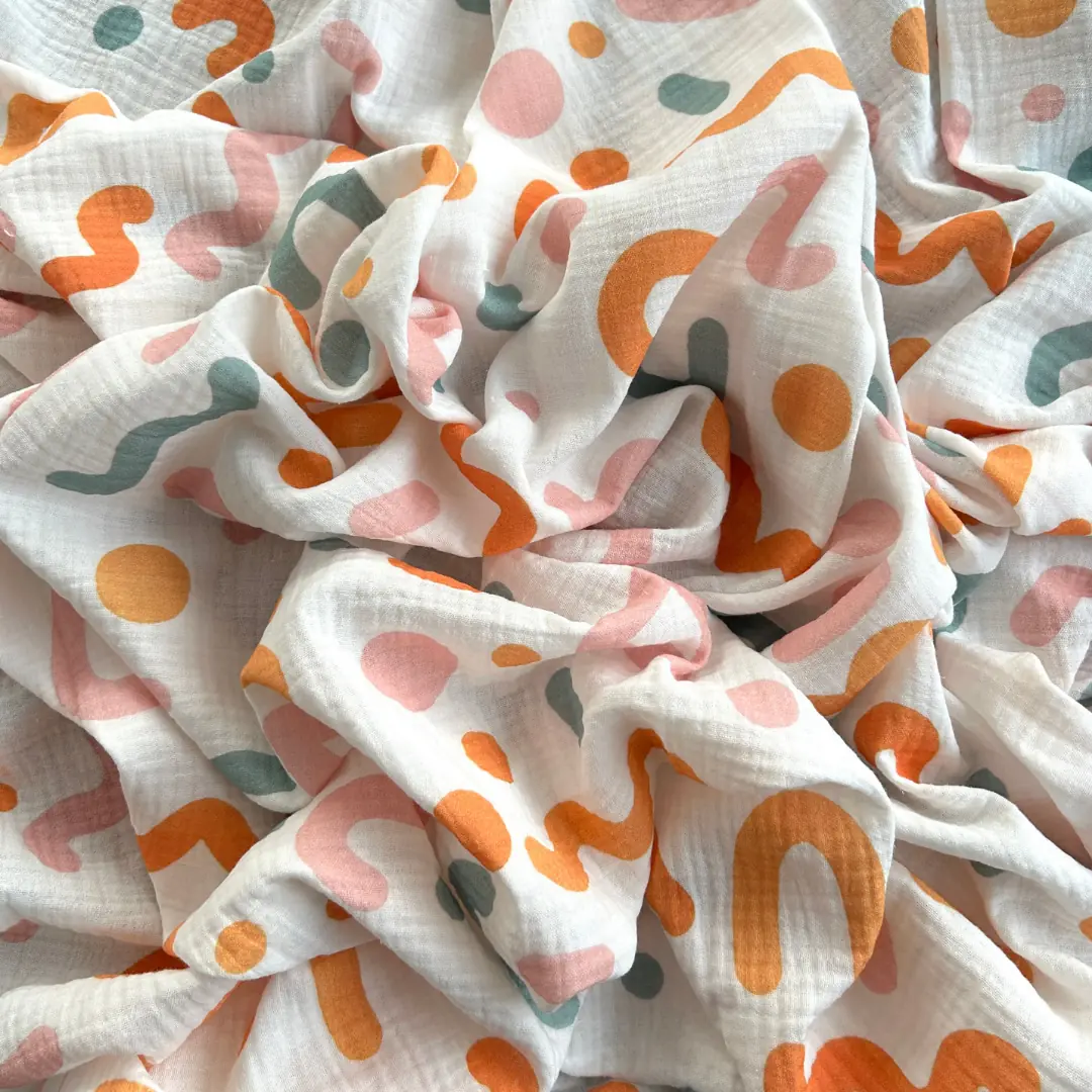 Toptan Müslin Kumaş / Soyut Desenli / DRY - 112