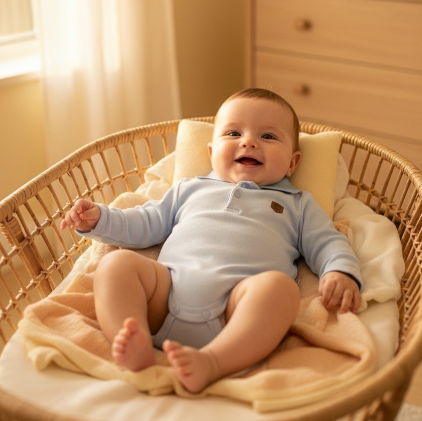 Polo Yaka Uzun Kollu Erkek Bebek Body | Bebek Giyim - Mavi