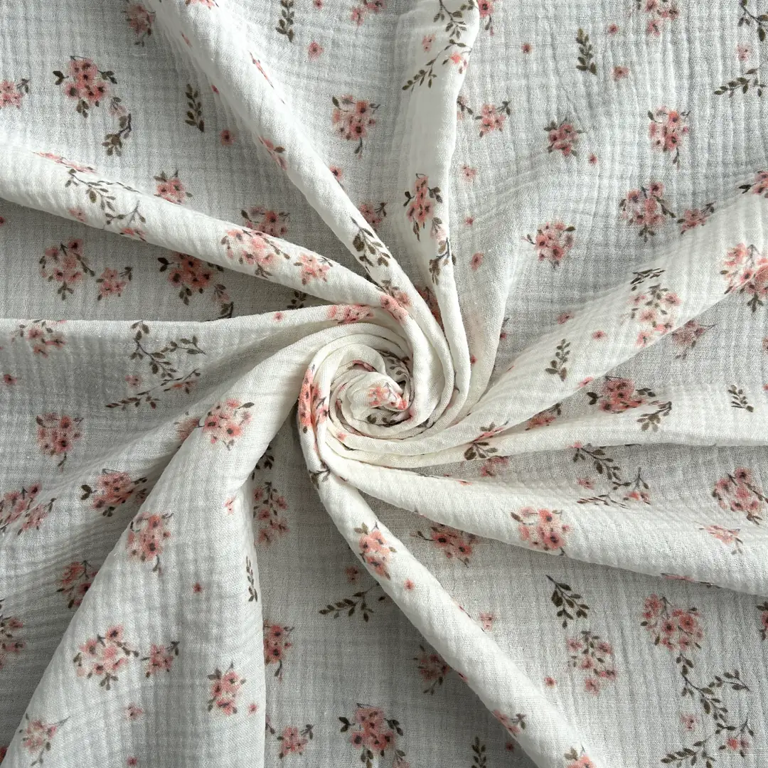 Toptan Müslin Kumaş / Çiçek Desenli / DRY - 215