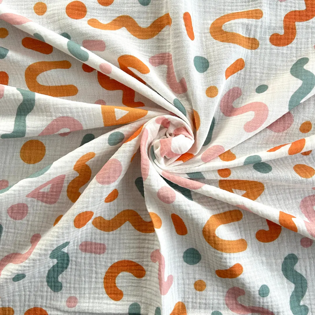 Toptan Müslin Kumaş / Soyut Desenli / DRY - 112