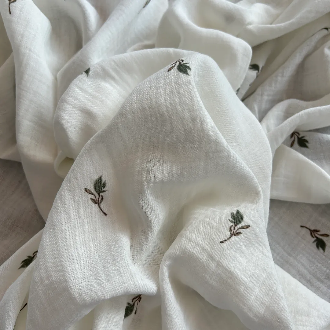 Toptan Müslin Kumaş / Çıtır Çiçek Desenli / DRY - 174 - Yeşil