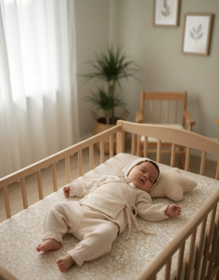 Kız Bebek Müslin Alt Üst Takım 3'lü Set | Yenidoğan & Bebek Giyim - Bej